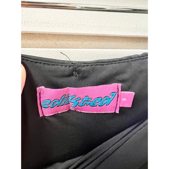 Edikted Ruched Off-Shoulder Crop Top Corey Low Rise Mini Skirt Set Black S / XS - Picture 7 of 9